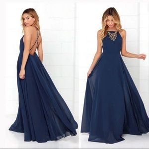 Lulus Mythical Kind of Love Navy Maxi Dress